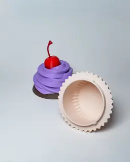 Cupcake Container - A container in the shape of a cupcake 3d model