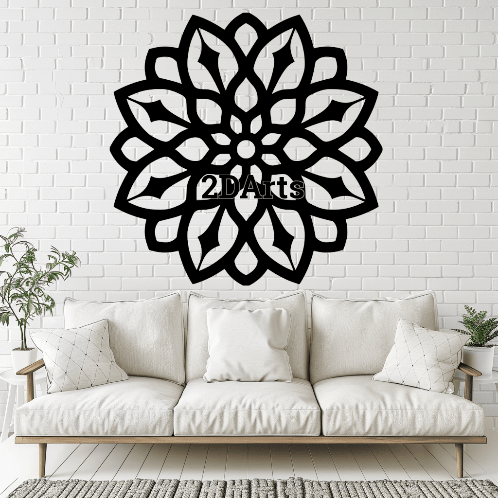 Mandala 2D Wall Art/Window Art - Digital STL & SVG File 3d model