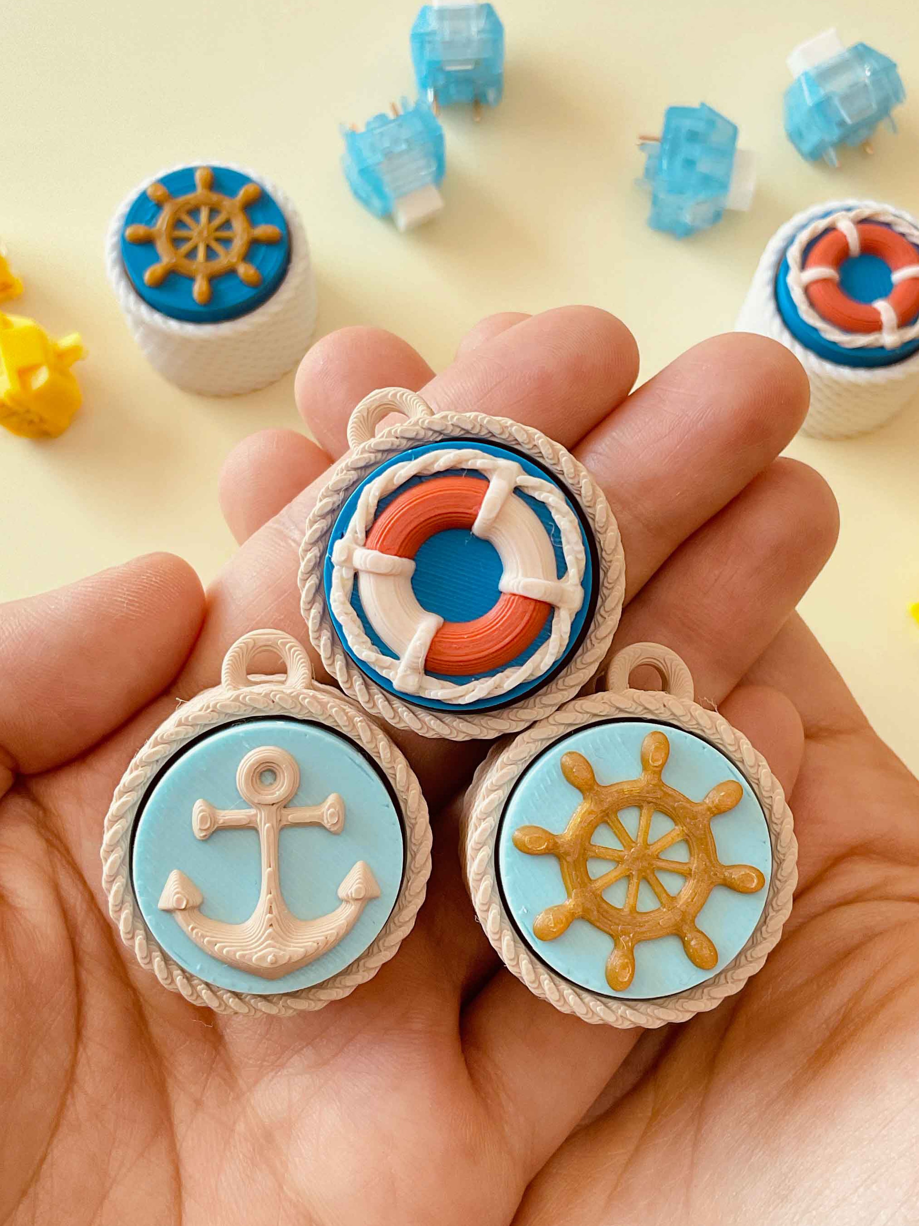 Nautical Clicker Keychain Fidget Toy Bundle 3d model