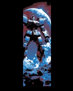 Fanart of some big robot warriors - Standing tall and ready for battle - set of bookmarks 3d model