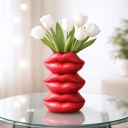 3D Lips Vase | Modern Face Embossed Lip Planter | Pop Art Flower Vase - Home Decor 3d model