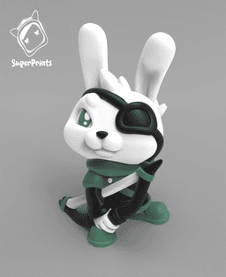 Harengon Ranger - Easy Multicolor FDM RPG Minis (No supports) 3d model