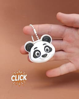 Panda Fidget Clicker Keychain, Cute Desk Toy 3d model