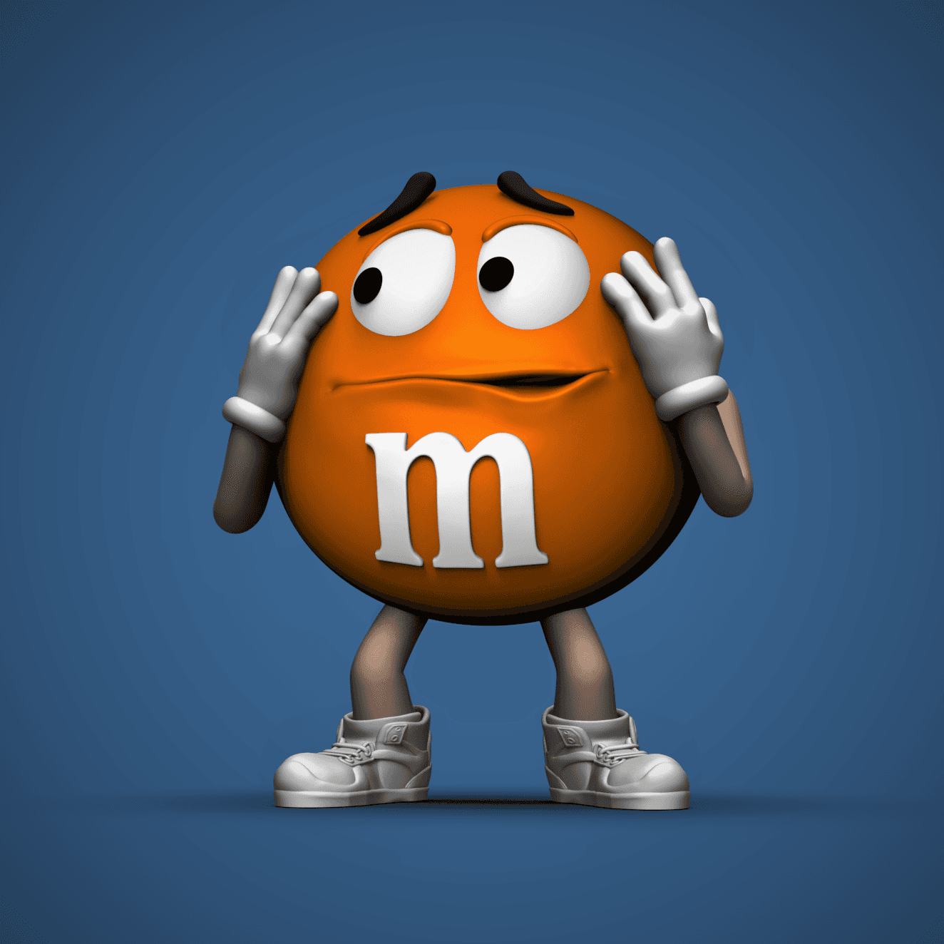 Orange M&M Mascot 3d model