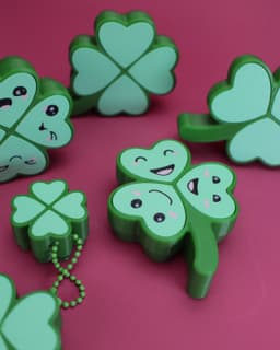 Lucky Clover Fidget Clickers - Keychain Shamrocks - Saint Patrick's Day 3d model