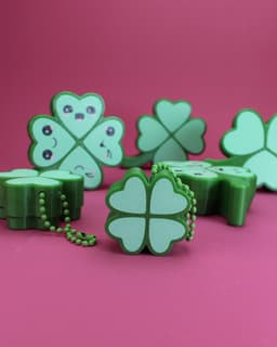 Lucky Clover Fidget Clickers - Keychain Shamrocks - Saint Patrick's Day 3d model