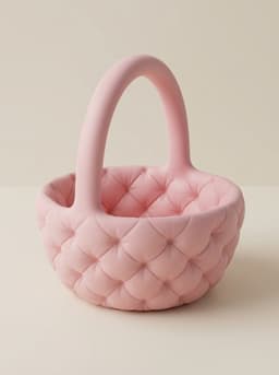 Quilted Pastel Easter Basket - Decorative Holiday Centerpiece 3d model