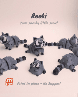 Cute articulated Raccoon - Rookie, no support 3d model