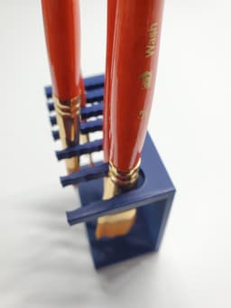 6-slot paint brush rack with drip tray | Extended brush sizes! 3d model