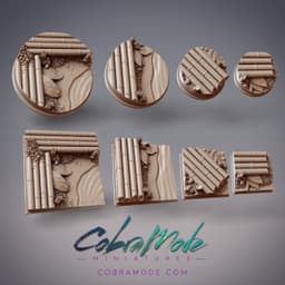 Bamboo Walkway Base Pack (8pcs) - Round and Square Versions 3d model