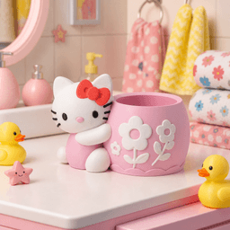 Hello Kitty Inspired Planter Pot & Vase - Kawaii Flower Decor 3d model
