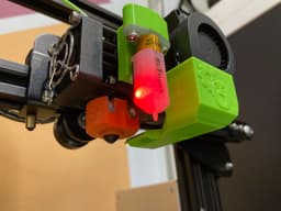 BLTouch and 4020 fan mount for the BIQU H2 ectruder - Underside, mounted to an Ender 3 - 3d model