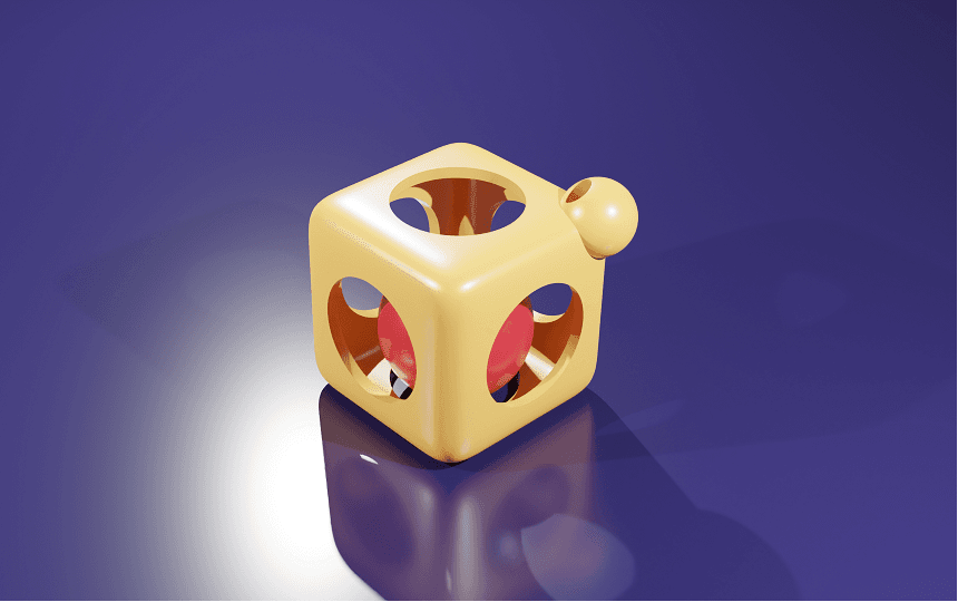 Caged Ball Keychain 3d model