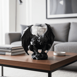 GARGOYLE ON ROCK SCULPTURE / ABSTRACT SCULPTURE / GOTHIC DECOR / HOMEDECOR / DECORATIONS / TABLETOP 3d model