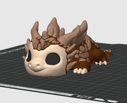 Baby Earth Dragon - Articulated Fantasy Model - No Supports 3D Print STL/3MF 3d model