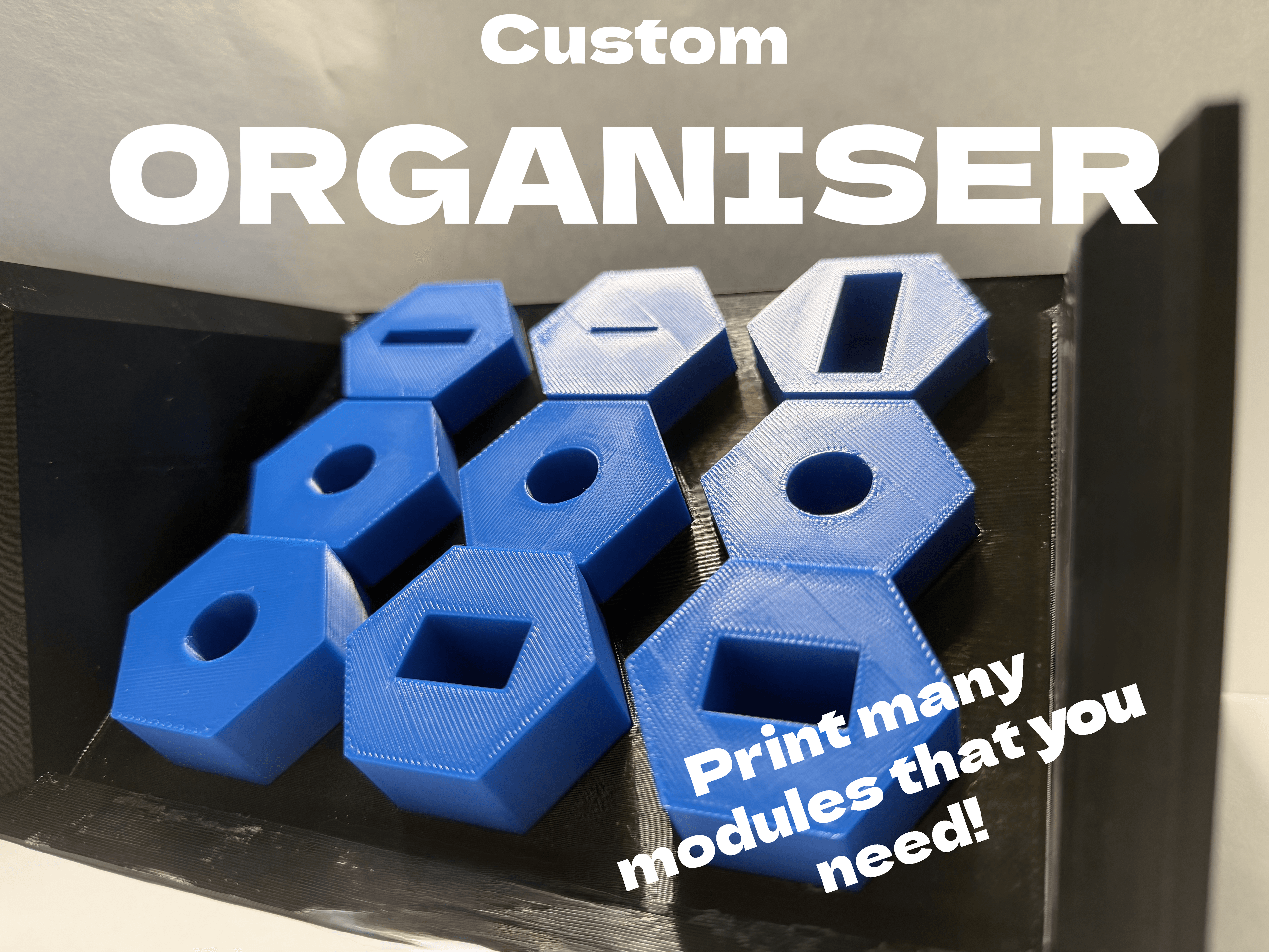 Low-poly organiser with 5 different modules 3d model
