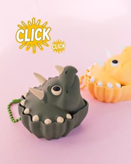 Triceratops Fidget Clicker Keychain, Dinosaur fidget toy 3d model