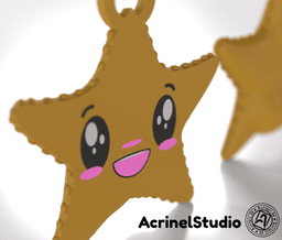 llavero estrella culona 3d model