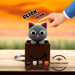 Clicky Cat Fidget Toy & Keychain 4 Color Options 3d model