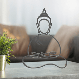 Buddha Line Art, Modern, Minimalist 3d model