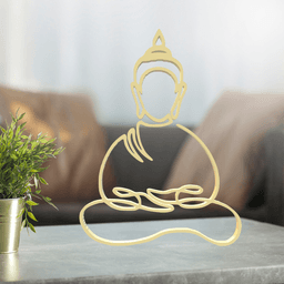 Buddha Line Art, Modern, Minimalist 3d model