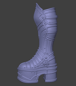 Fantasy Knight High Armor Boots + BJD Version 3d model