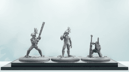 3 Pack DnD Mini - 35mm Aztec Style Melee Character (Pre-Supported) 3d model