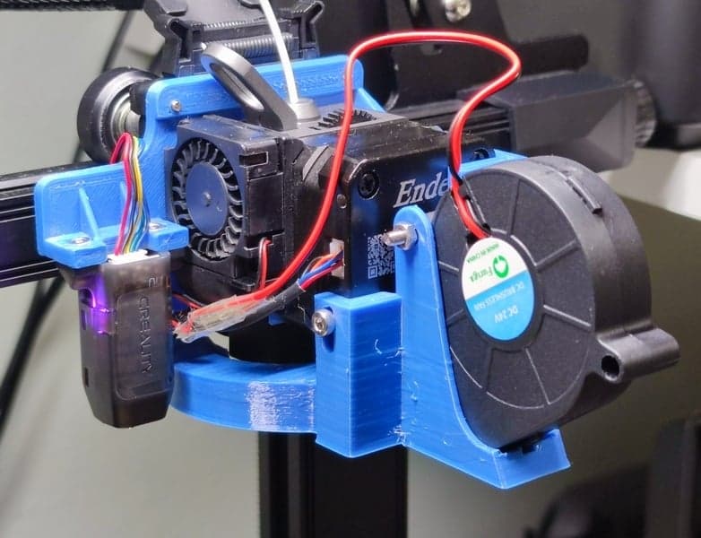 Zad Nozzle Fan Duct mk3 v1.0 for Ender 3 S1 Pro Spriter extruder and 5015 blower fan 3d model