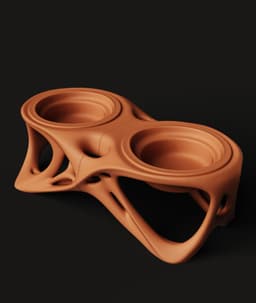 Minimalist Dual Pet Bowl Stand | Modern Cat & Dog Feeder | Geometric Home Accessory 3d model