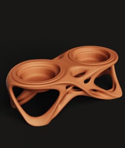 Minimalist Dual Pet Bowl Stand | Modern Cat & Dog Feeder | Geometric Home Accessory 3d model