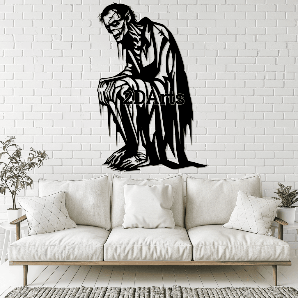 Old Zombie 2D Wall Art/Window Art 3d model