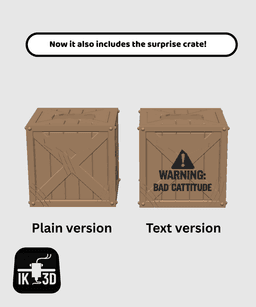 Middle Finger Cat with Surprise Crate / 3MF Included 3d model