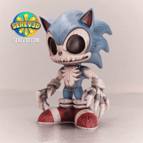 Zombie Sonic - Articulated Flexi Figure - No Supports 3D Print STL/3MF 3d model