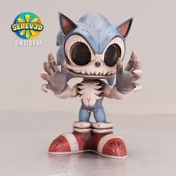 Zombie Sonic - Articulated Flexi Figure - No Supports 3D Print STL/3MF 3d model