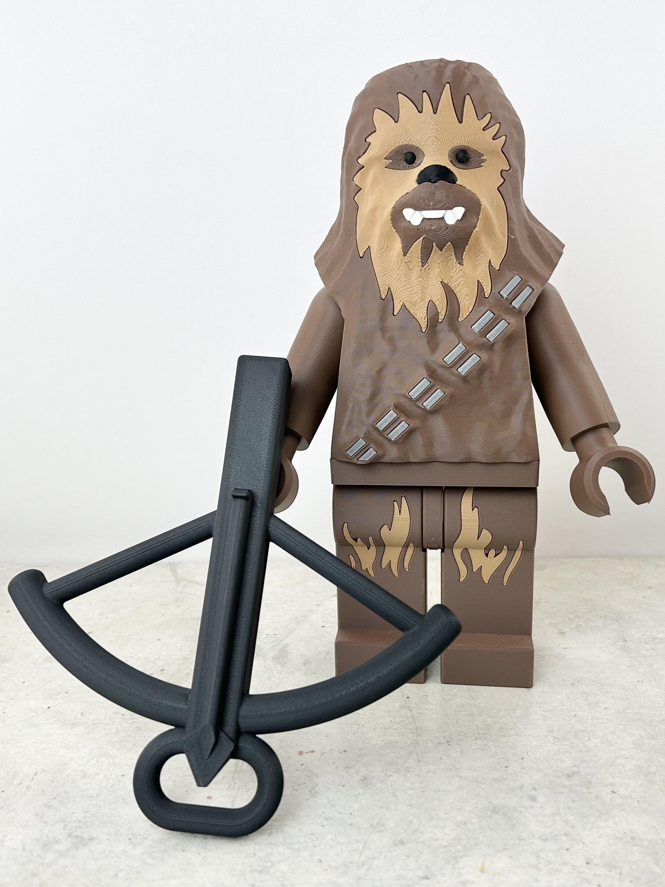 Chewbacca (6:1 LEGO-inspired brick figure, NO MMU/AMS, NO supports, NO glue) 3d model
