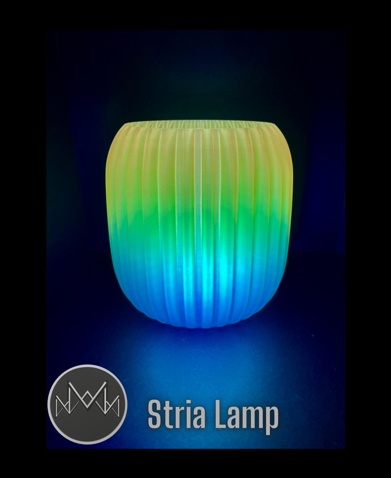 Stria Table Lamp - STL and Bambu 3MF - Polymaker Luminous Rainbow Gradient! - 3d model