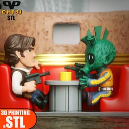 Han Solo vs Greedo Chibi STL for 3D Printing ChibiSTL 3DXM 3d model