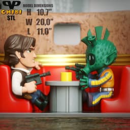 Han Solo vs Greedo Chibi STL for 3D Printing ChibiSTL 3DXM 3d model