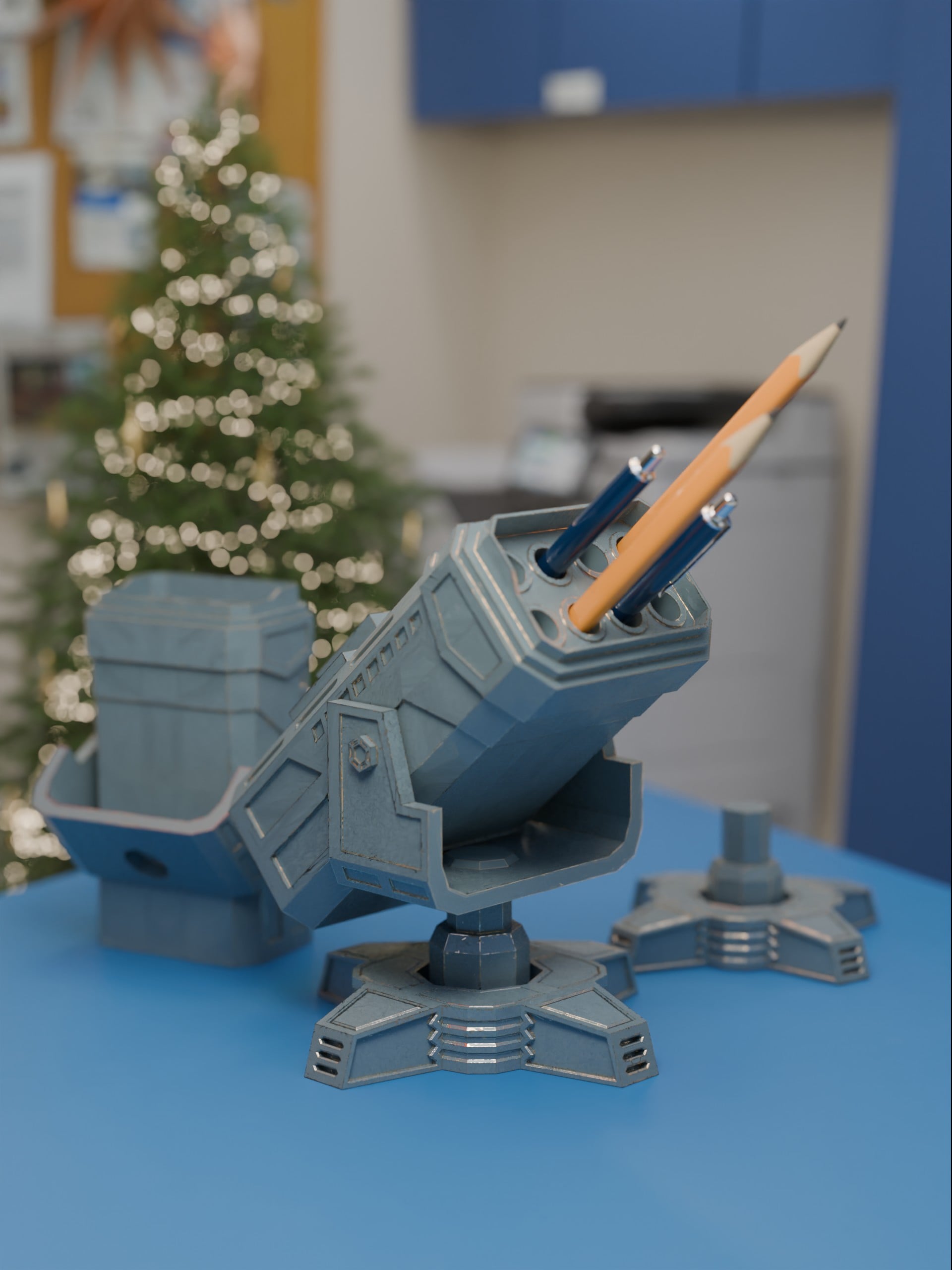 Turrets Pencil Holder 3d model