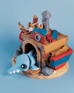Articulated Shark Set & Sunken Ship House 3d model