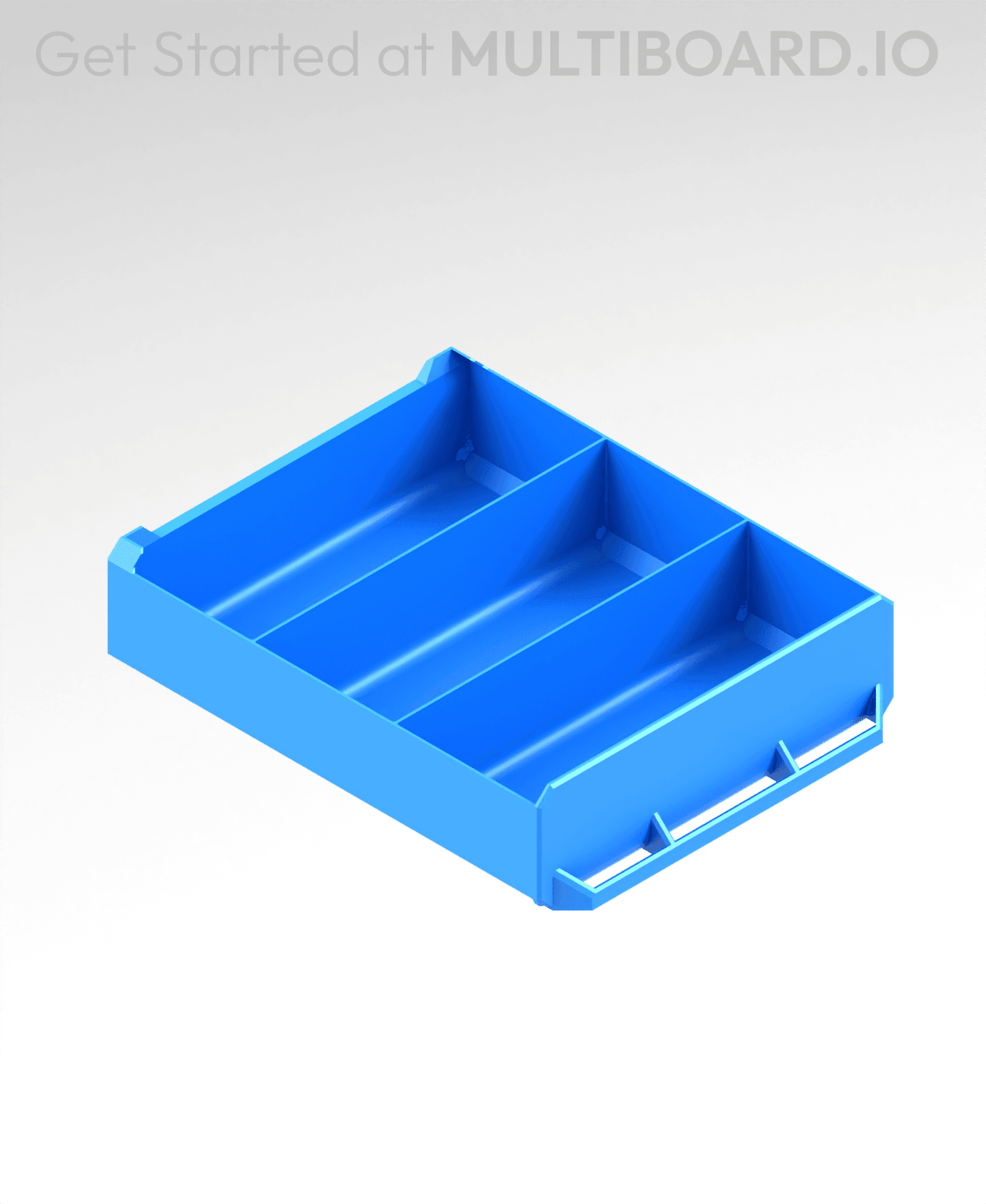 3x1x3.5 LU - Column Divided - Magnetic - Simple Multibin Drawer 3d model