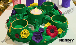 Advent Wreath & Votives 3d model