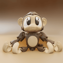Wuki the Monkey – Flexi Fidget Monkey – 3DPAW 3d model