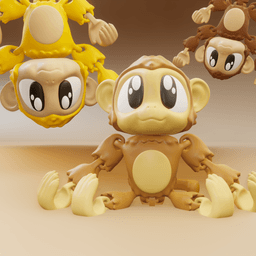 Wuki the Monkey – Flexi Fidget Monkey – 3DPAW 3d model