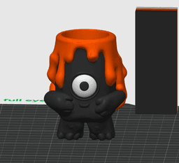 Cyclops Lava Monster - Candle Holder with Movable Eye, No Supports 3D Print STL/3MF 3d model