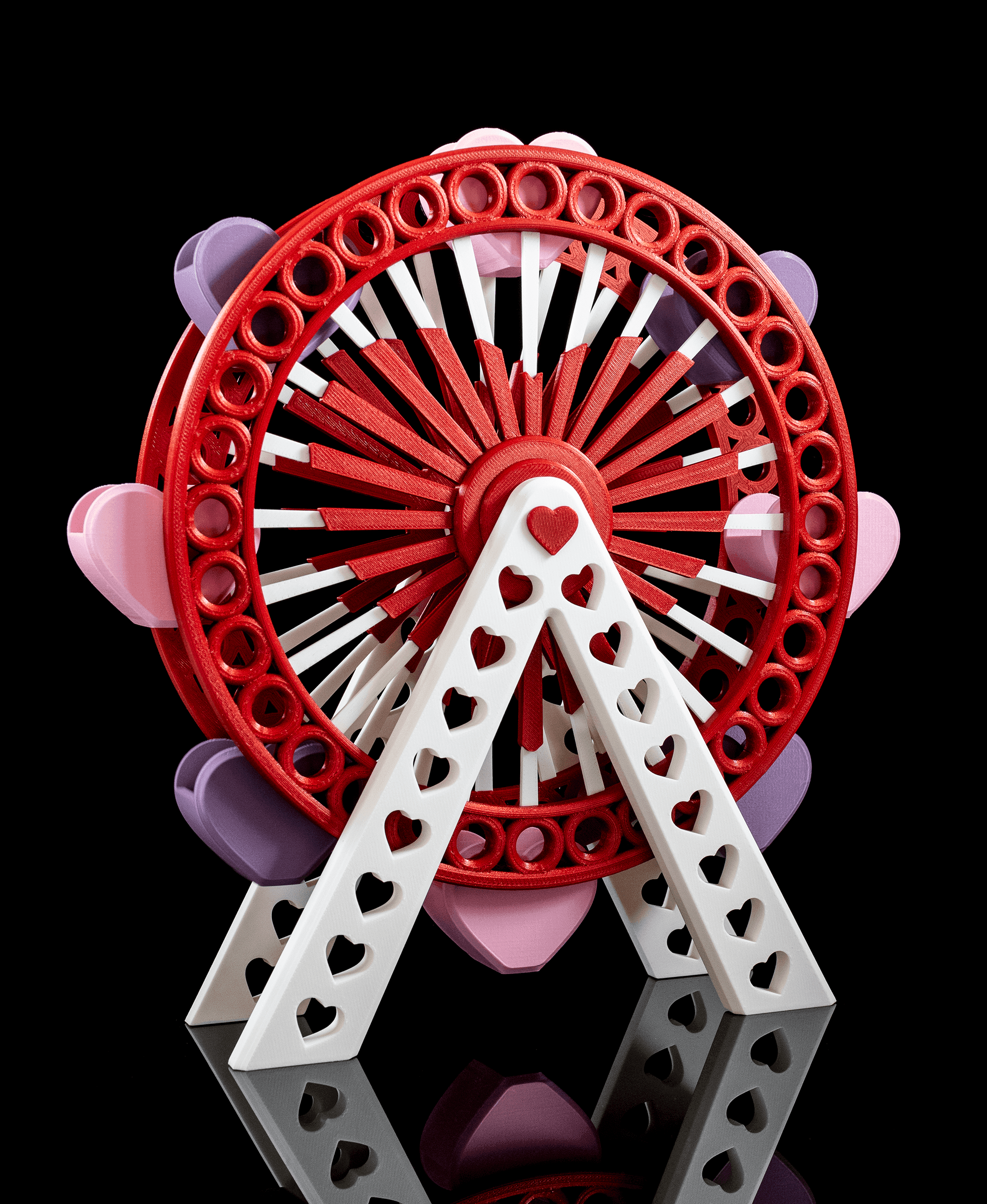 Heart Ferris Wheel - Valentine's Day Decor 3d model