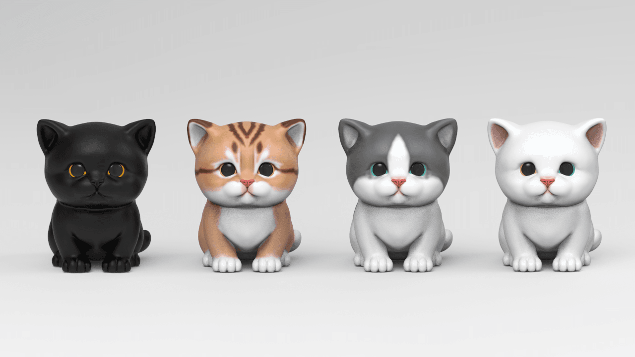Cute Kittens 3d model