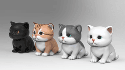Cute Kittens 3d model