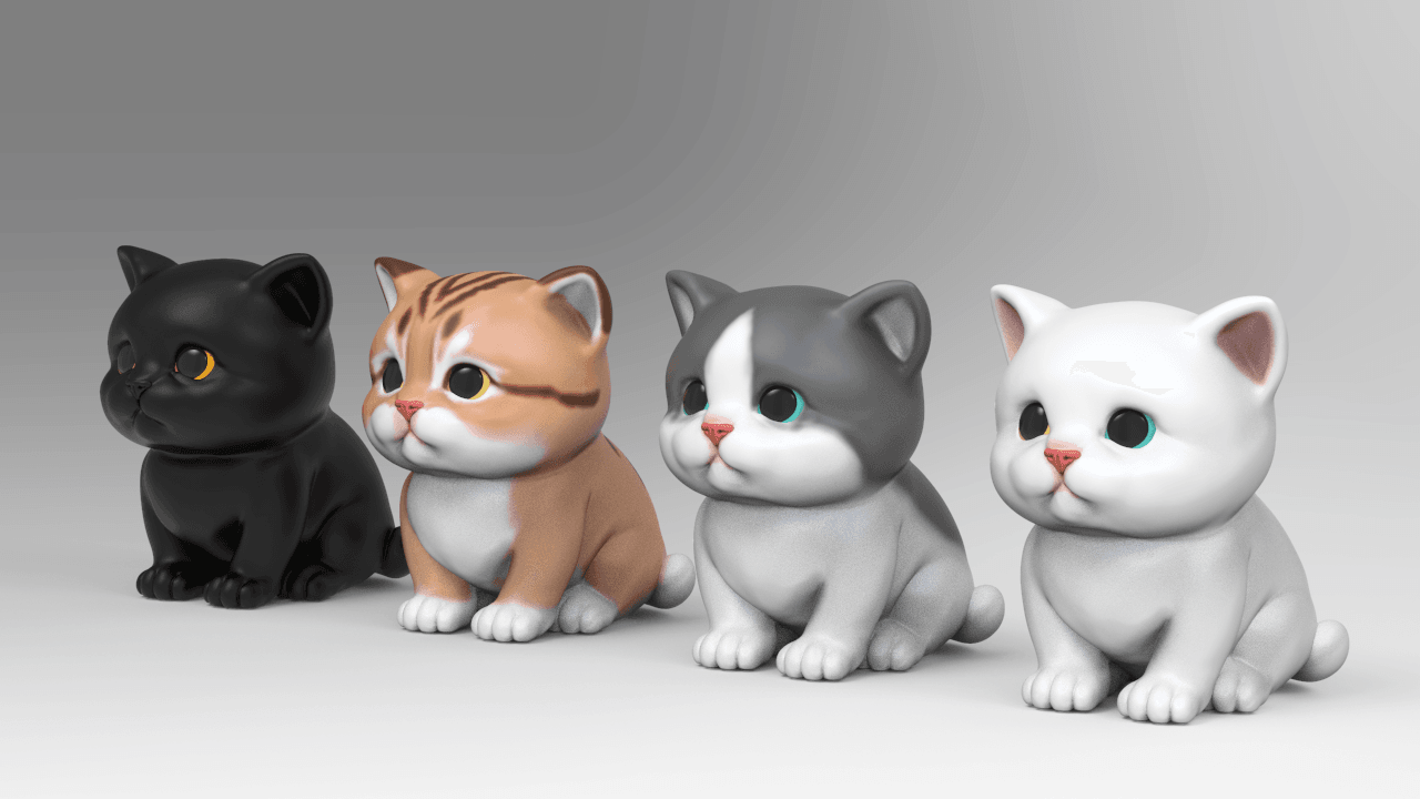 Cute Kittens 3d model