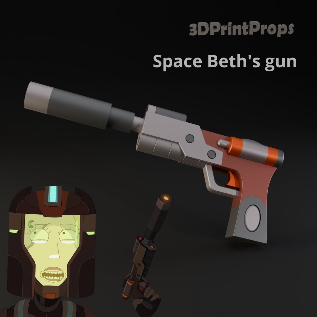 Space Beth gun from Rick and Morty 3d model